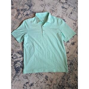 Southern Proper Men's Size Small Mint Colored Short Sleeve Collared Striped Polo